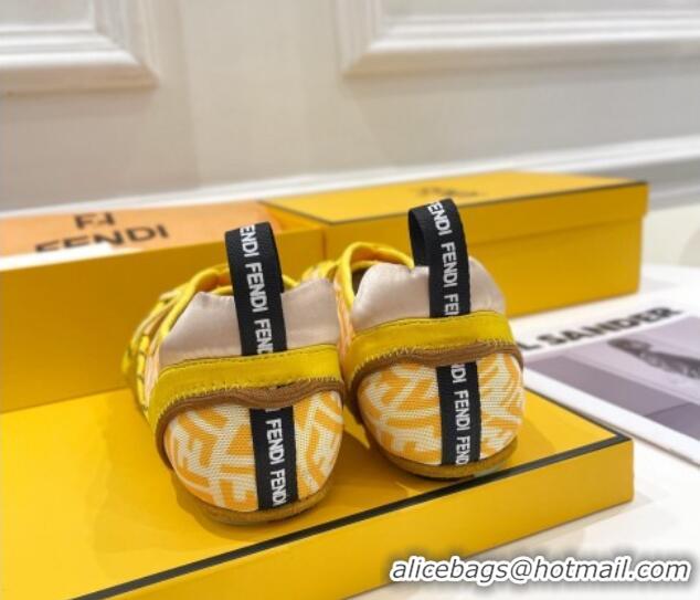 Most Popular Fendi Flex Sneakers in Yellow Suede and Mesh 092456