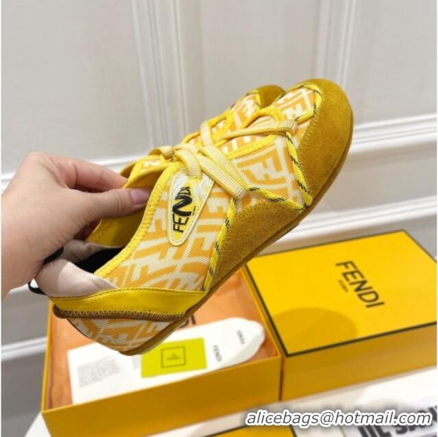 Most Popular Fendi Flex Sneakers in Yellow Suede and Mesh 092456