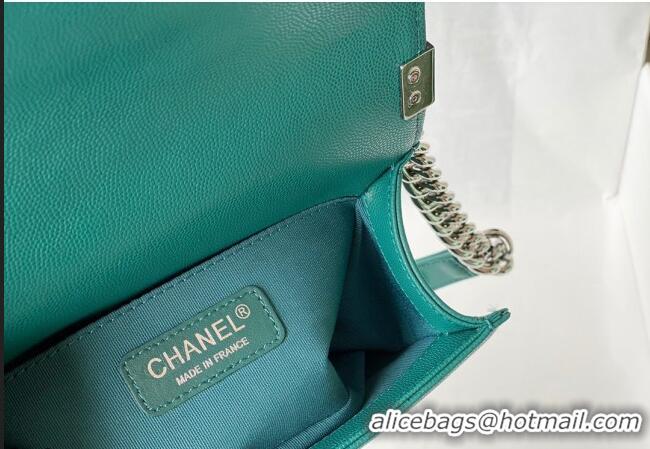 Affordable Price Chanel Grained Calfskin Small Boy Flap Bag A67085 Green/Silver 2021