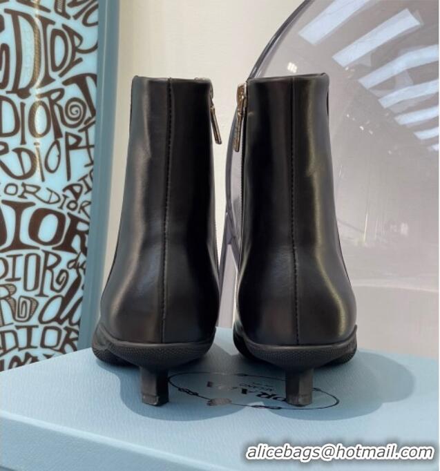 Best Price Prada Pointy Calfskin Short Boots 091830 Black