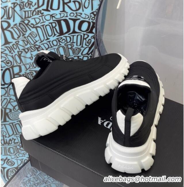 Affordable Price Prada Rush Gabardine Re-Nylon Sneakers Black/White 092731