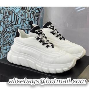 Most Popular Prada Rush Gabardine Re-Nylon Sneakers White Nylon 092732