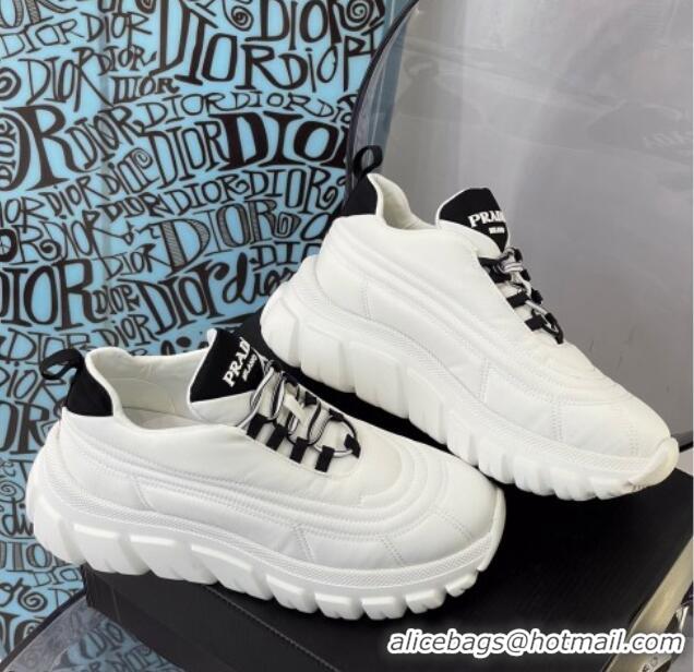 Most Popular Prada Rush Gabardine Re-Nylon Sneakers White Nylon 092732