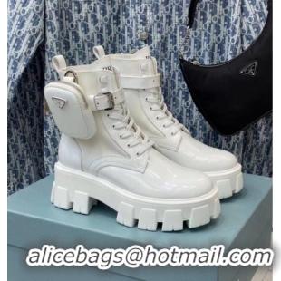 Perfect Prada Monolith Brushed Rois Leather and Nylon Boots Off-white 019052