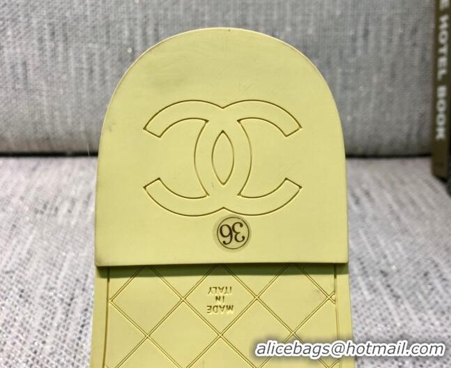 Fashion Chanel Towel Platform Flat Slide Sandals G36901 Yellow