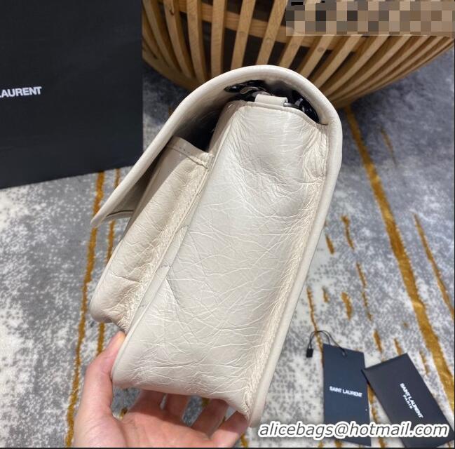 Low Cost Saint Laurent Niki Medium Bag in Crinkled Vintage Leather 633158 Cream White 2021