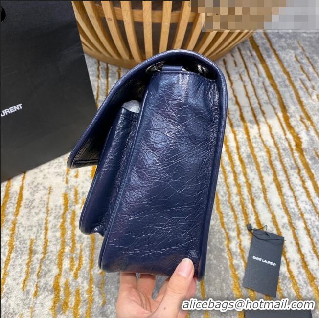 Top Quality Saint Laurent Niki Medium Bag in Crinkled Vintage Leather 633158 Navy Blue 2021