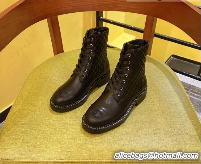 Good Quality Chanel Calfskin Ankle Boots Black 2021 21092303