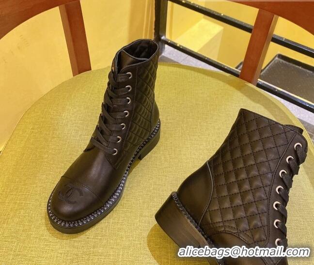 Good Quality Chanel Calfskin Ankle Boots Black 2021 21092303