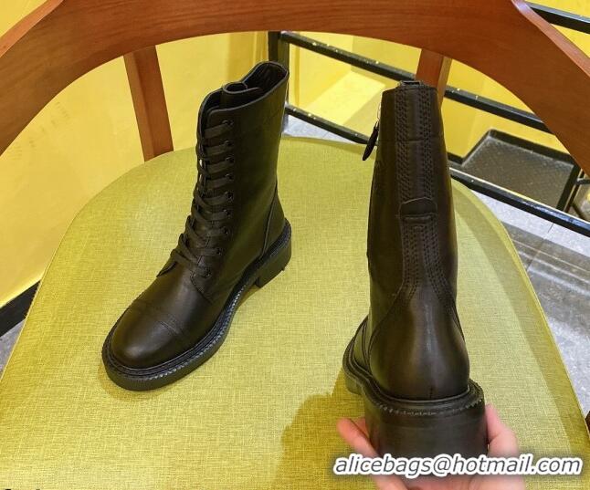 Low Price Chanel Calfskin Ankle Boots Black 2021 21092306