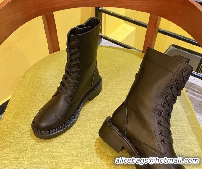 Low Price Chanel Calfskin Ankle Boots Black 2021 21092306