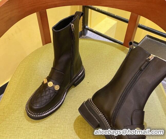 Best Product Chanel Calfskin Ankle Boots Black 2021 21092307