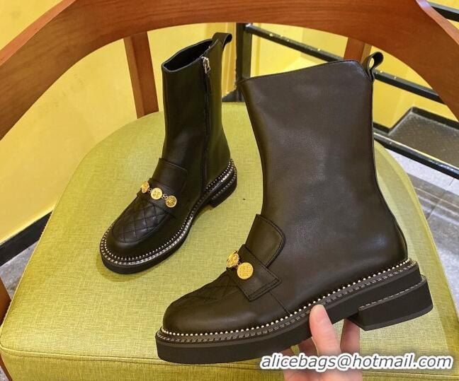 Best Product Chanel Calfskin Ankle Boots Black 2021 21092307