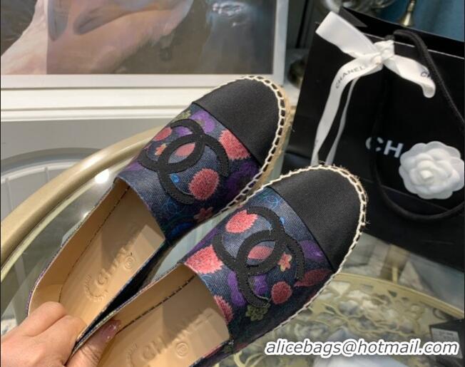 Discount Chanel Denim Print Espadrilles G29762 Charcoa Gray 092384