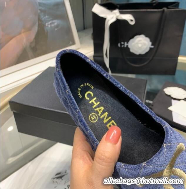 Discount Chanel Velvet Espadrilles G32910 Blue