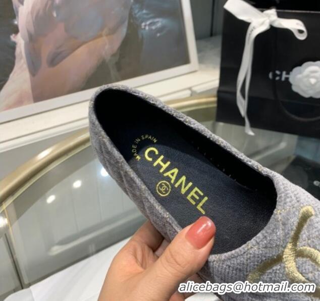 Discount Chanel Velvet Espadrilles G32910 Gray