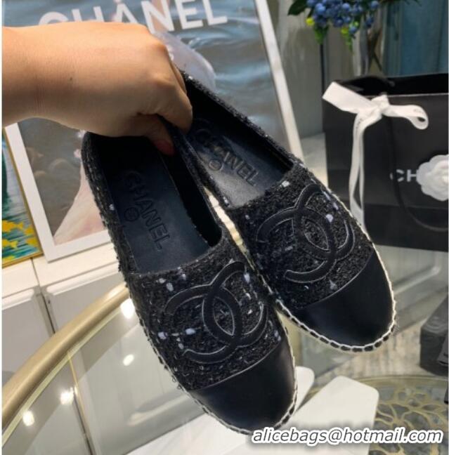 Cute Chanel Tweed Espadrilles 092389 Black