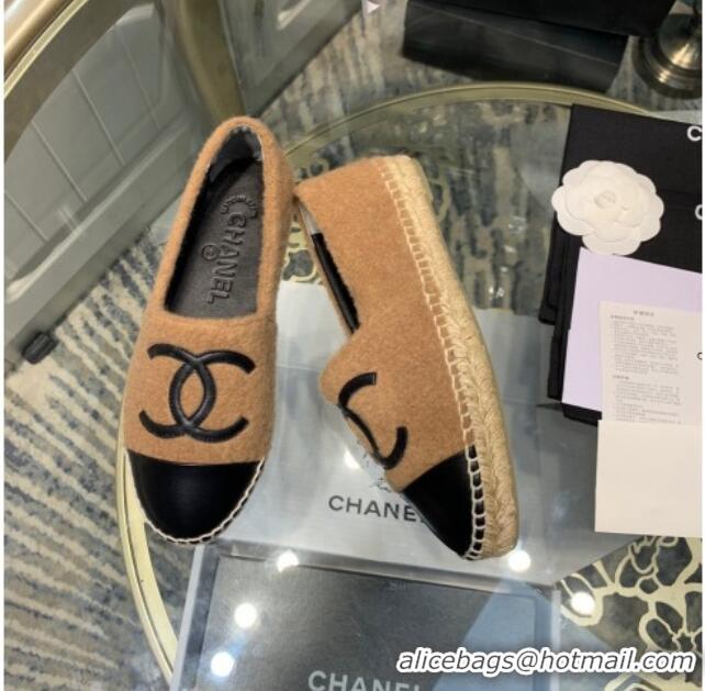 Popular Style Chanel Shearling Espadrilles 092390 Beige