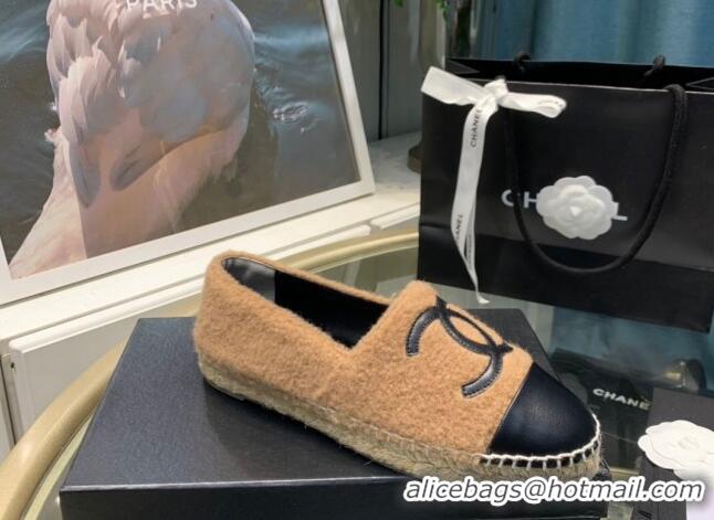 Popular Style Chanel Shearling Espadrilles 092390 Beige