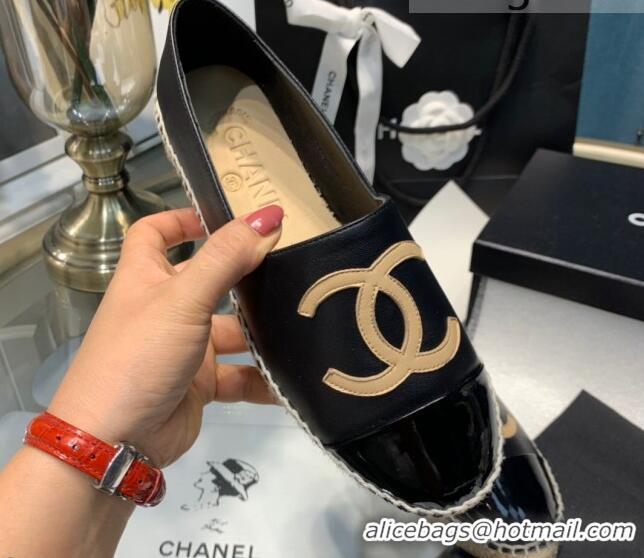 Unique Style Chanel Lambskin Espadrilles G33553 Black