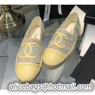 Durable Chanel Tweed Espadrilles G33553 Yellow