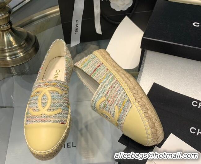 Durable Chanel Tweed Espadrilles G33553 Yellow