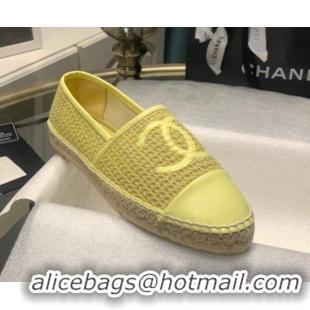 Super Quality Chanel Lambskin Espadrilles 092395 Light Yellow