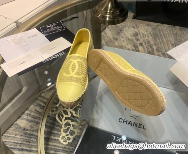 Super Quality Chanel Lambskin Espadrilles 092395 Light Yellow