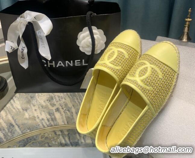 Super Quality Chanel Lambskin Espadrilles 092395 Light Yellow