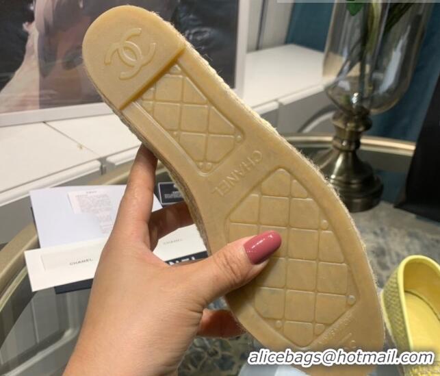 Super Quality Chanel Lambskin Espadrilles 092395 Light Yellow