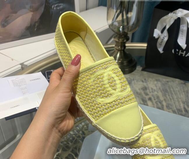 Super Quality Chanel Lambskin Espadrilles 092395 Light Yellow