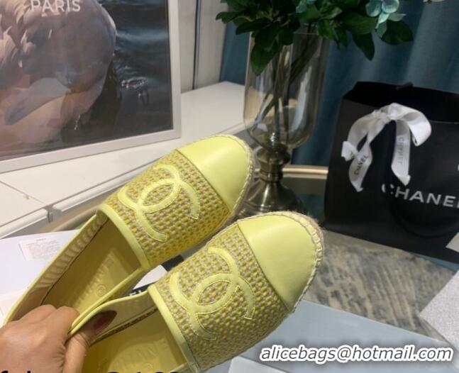 Super Quality Chanel Lambskin Espadrilles 092395 Light Yellow