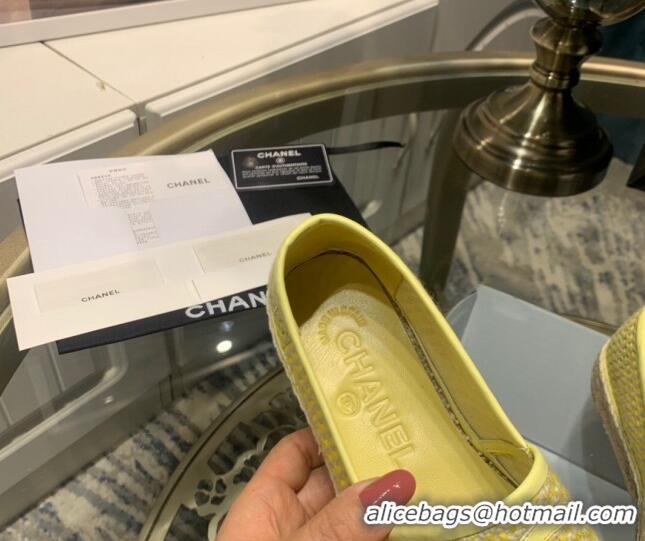 Super Quality Chanel Lambskin Espadrilles 092395 Light Yellow