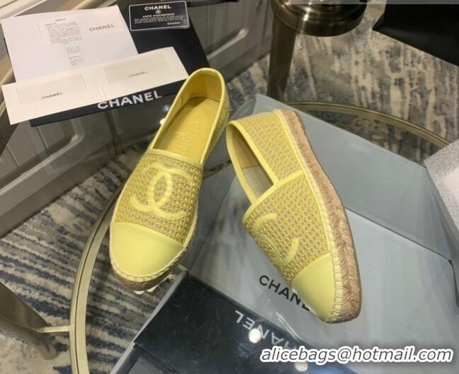 Super Quality Chanel Lambskin Espadrilles 092395 Light Yellow