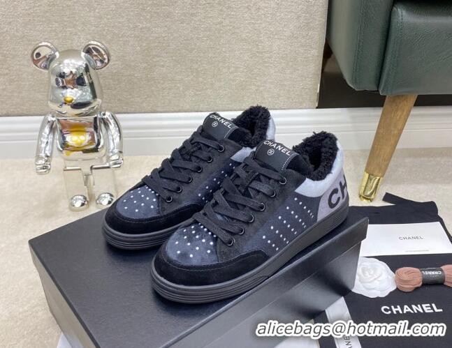 Charming Chanel Fabric & Suede Sneakers G38038 Gray