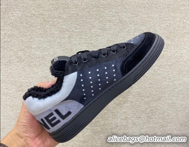 Charming Chanel Fabric & Suede Sneakers G38038 Gray