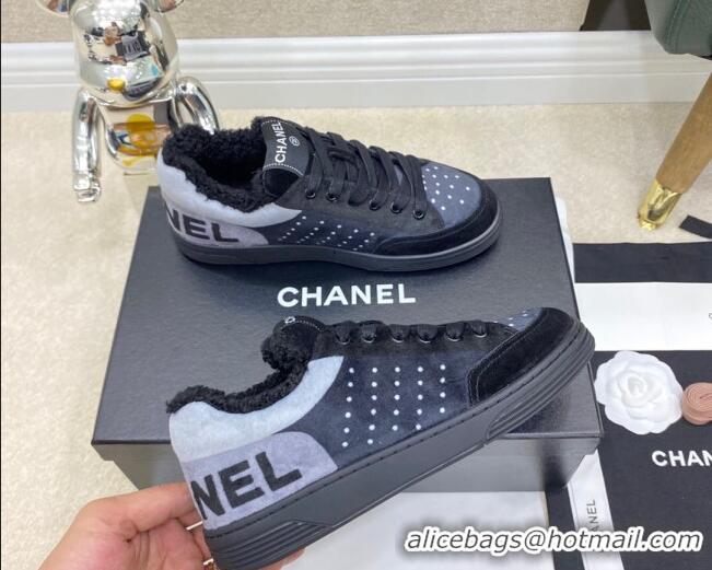 Charming Chanel Fabric & Suede Sneakers G38038 Gray