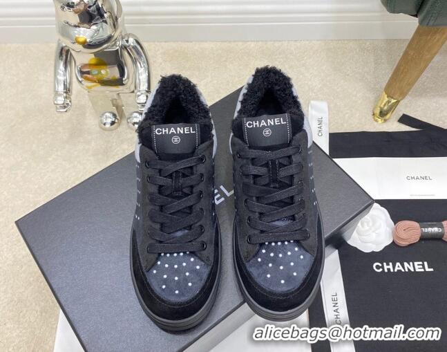 Charming Chanel Fabric & Suede Sneakers G38038 Gray