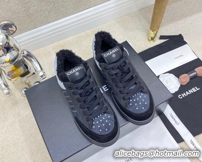 Charming Chanel Fabric & Suede Sneakers G38038 Gray