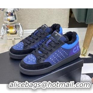 Low Price Chanel Fabric & Suede Sneakers G38038 Blue