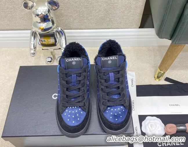 Low Price Chanel Fabric & Suede Sneakers G38038 Blue