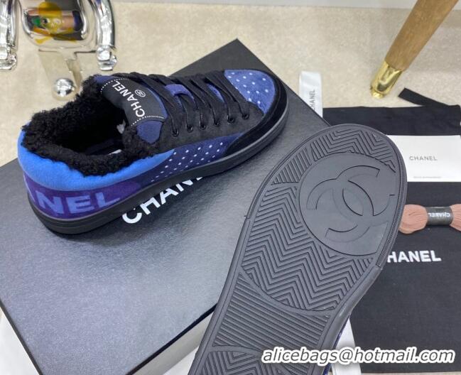 Low Price Chanel Fabric & Suede Sneakers G38038 Blue