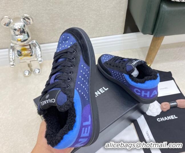 Low Price Chanel Fabric & Suede Sneakers G38038 Blue