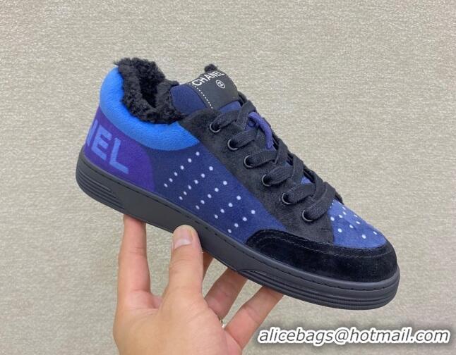 Low Price Chanel Fabric & Suede Sneakers G38038 Blue