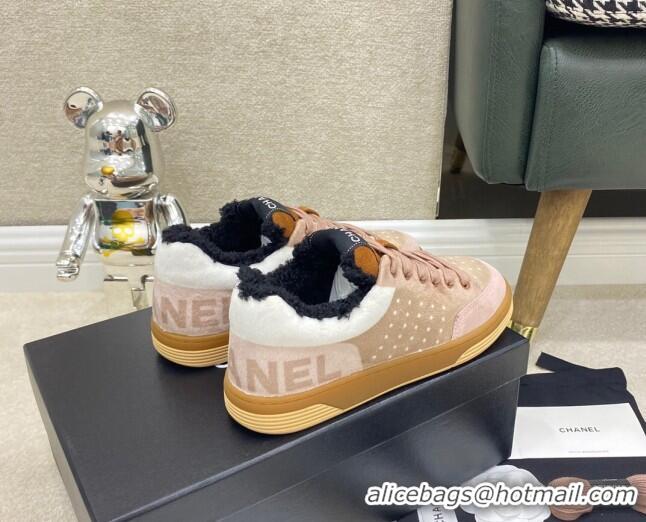 Top Quality Chanel Fabric & Suede Sneakers G38038 Pink