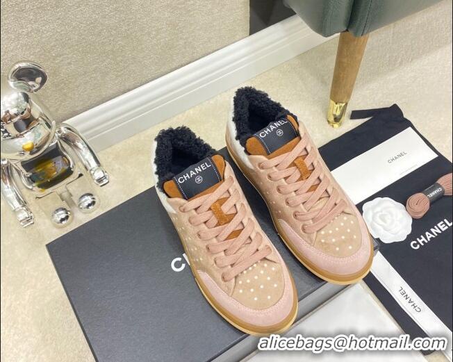 Top Quality Chanel Fabric & Suede Sneakers G38038 Pink