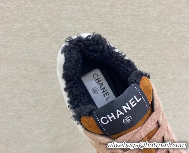 Top Quality Chanel Fabric & Suede Sneakers G38038 Pink