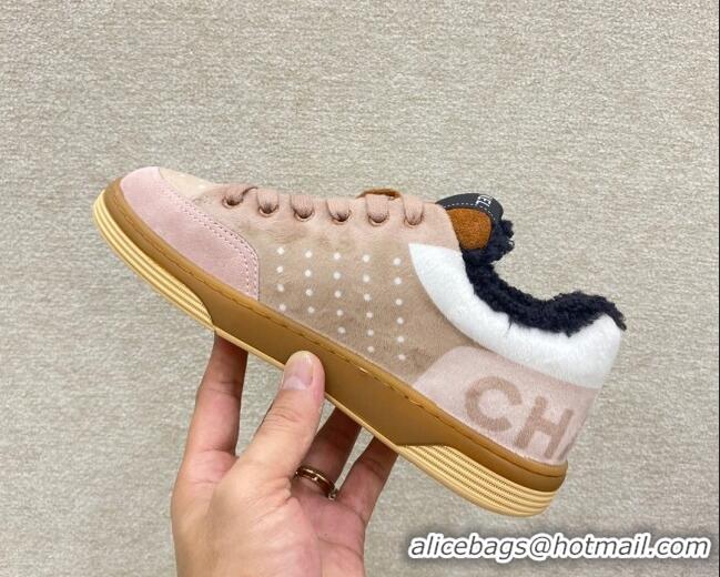 Top Quality Chanel Fabric & Suede Sneakers G38038 Pink