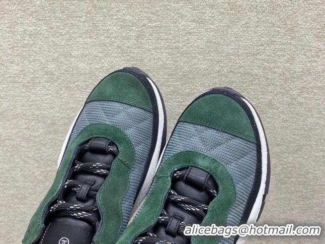 Good Quality Chanel Fabric & Suede Sneakers G38290 Gray/Green