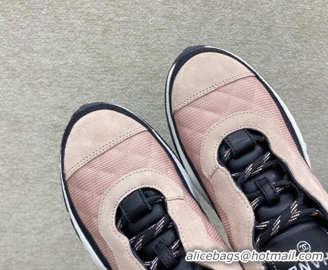 Perfect Chanel Fabric & Suede Sneakers G38290 Pink/Beige